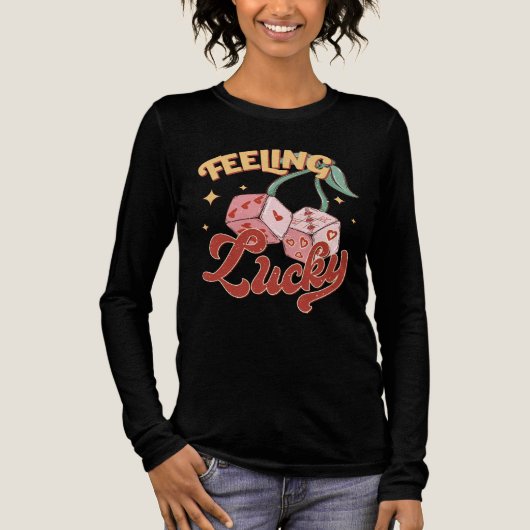 Kenmerken Lucky Dice Retro Typografie Tri-Blend Shirt (Voorkant)