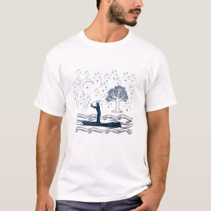Kenmerken, sterren en maan t-shirt