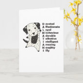 Kenmerken van de Dalmatische honden Cute Dog Kaart (Gele Bloem)
