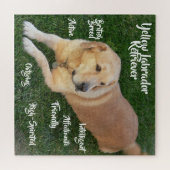 Kenmerken van de gele Labrador Retriever spel Legpuzzel (Horizontaal)