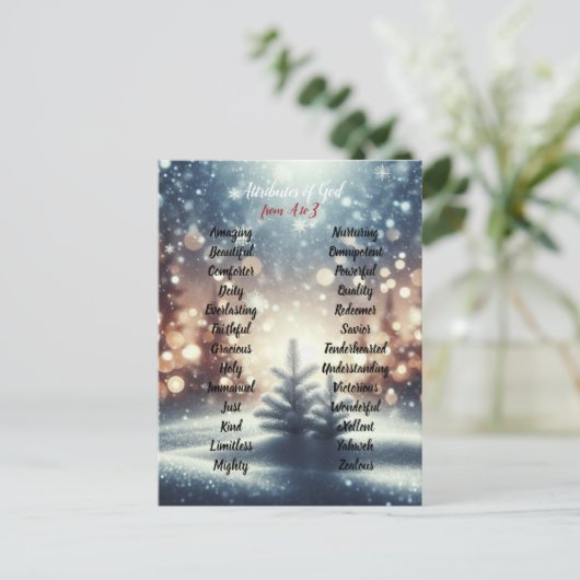 Kenmerken van God Christmas Winter Days Briefkaart (Staand voorkant)