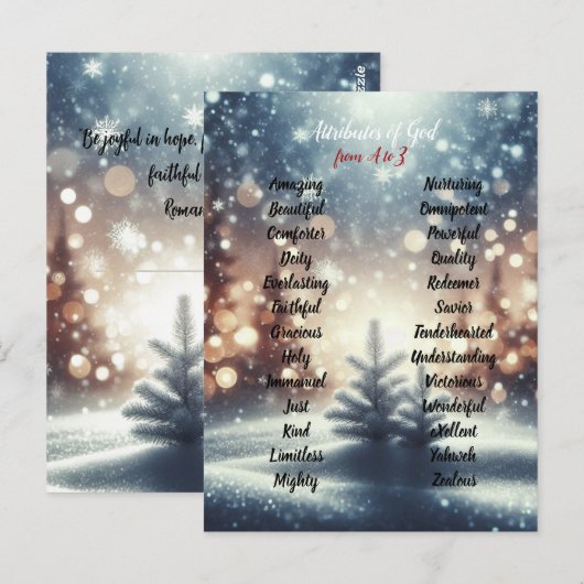 Kenmerken van God Christmas Winter Days Briefkaart (Voorkant / Achterkant)