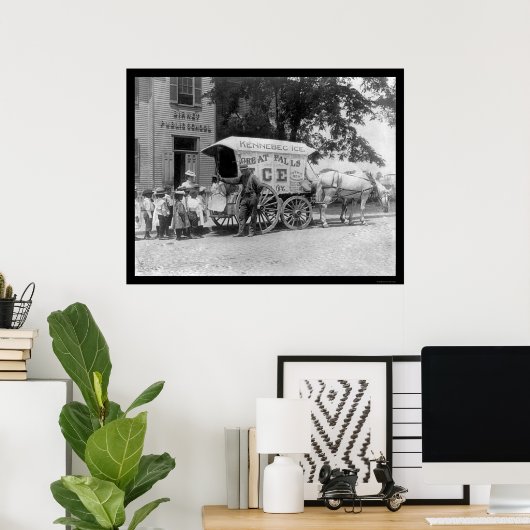 Kennebec Ice Wagon 1899 Poster (Thuiskantoor)