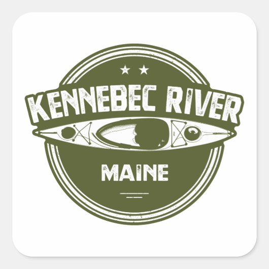 Kennebec, Maine Vierkante Sticker (Voorkant)