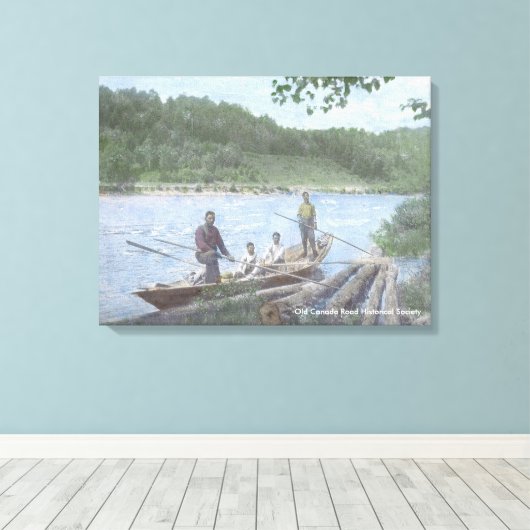 Kennebec River Drivers in een Bateau-Canvas Canvas Afdruk (Insitu (Houten vloer))