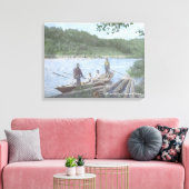 Kennebec River Drivers in een Bateau-Canvas Canvas Afdruk (Insitu (Woonkamer))