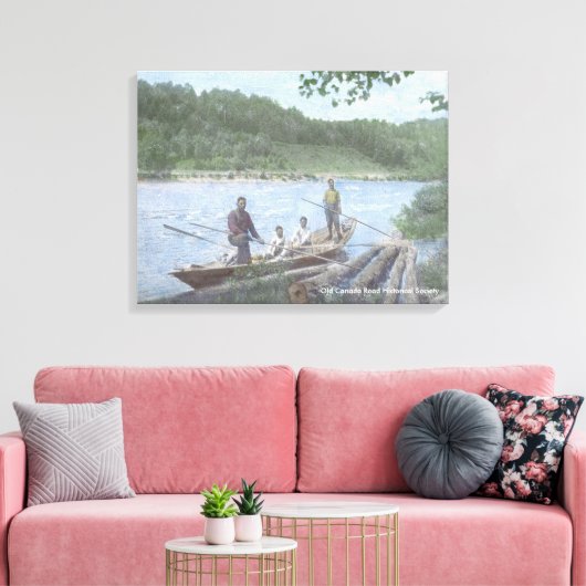Kennebec River Drivers in een Bateau-Canvas Canvas Afdruk (Insitu (Woonkamer))