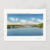Kennebec Uitzicht van de Augusta Toll Bridge Briefkaart (Voorkant)