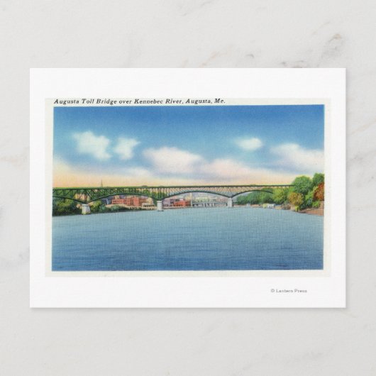 Kennebec Uitzicht van de Augusta Toll Bridge Briefkaart (Voorkant)