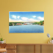 Kennebec Uitzicht van de Augusta Toll Bridge Canvas Afdruk (Insitu (Woonkamer))