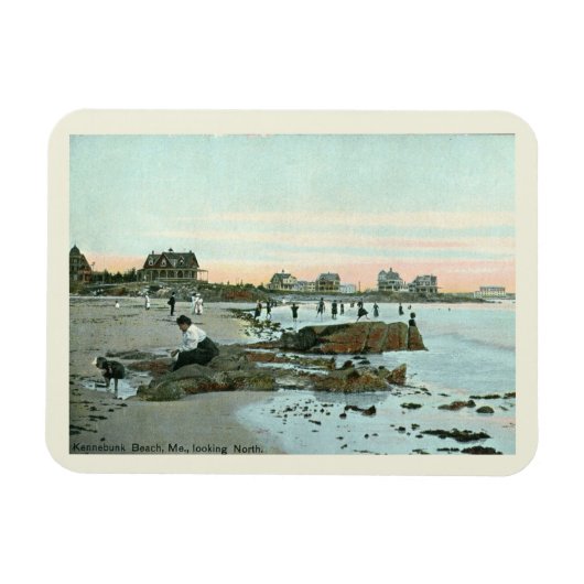 Kennebunk Beach, Maine 1915 Style Magneet (Horizontaal)