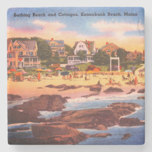 Kennebunk Beach, Maine  Cottages Foto Stenen Onderzetter