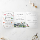 Kennebunk Maine | Shore Wedding Drieluik Uitnodiging (Binnen)