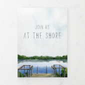 Kennebunk Maine | Shore Wedding Drieluik Uitnodiging (Cover)