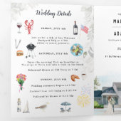 Kennebunk Maine | Trouwfeest aan de kust Drieluik Uitnodiging (Binnenzijde eerst)