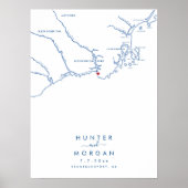 Kennebunkport Bruiloft Modern Gastenboek Poster (Voorkant)