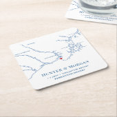 Kennebunkport Maine Bruiloft Welkomstfeest Kartonnen Onderzetters (Schuin)