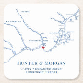 Kennebunkport Maine Bruiloft Welkomstfeest Kartonnen Onderzetters (Voorkant)