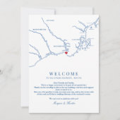 Kennebunkport Maine Bruiloft Welkomstroute Bedankkaart (Voorkant)