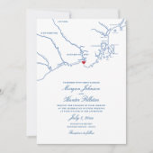 Kennebunkport Maine Elegant Marine Kaart Bruiloft (Voorkant)