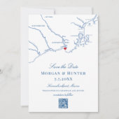 Kennebunkport Maine Elegante kaart QR-code Huwelij (Voorkant)