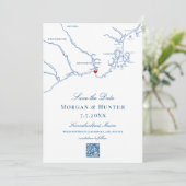 Kennebunkport Maine Elegante kaart QR-code Huwelij (Staand voorkant)