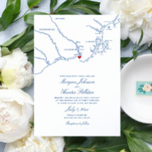 Kennebunkport Maine Elegante Marinekaart Trouwfees