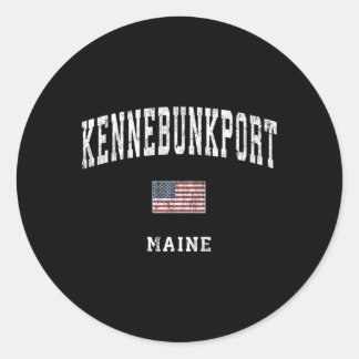 Kennebunkport Maine Me Amerikaanse vlag Sport Ronde Sticker