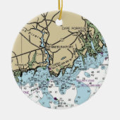 Kennebunkport Maine Nautical Chart Keramisch Ornament (Voorkant)