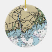 Kennebunkport Maine Nautical Chart Keramisch Ornament (Achterkant)