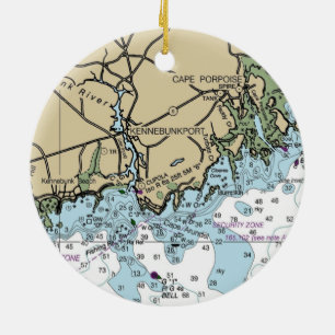 Kennebunkport Maine Nautical Chart Keramisch Ornament