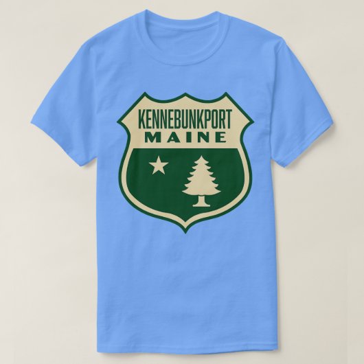 Kennebunkport Maine Retro Pine Tree Shield Tan T-shirt (Design voorkant)