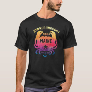 Kennebunkport Maine Souvenir Dirigo Krab Regenboog T-shirt