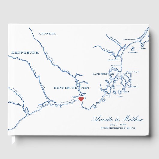 Kennebunkport Maine Trouwen Gastenboek (Voorkant)