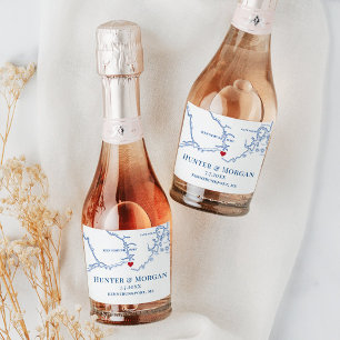 Kennebunkport Maine Wedding Mini Fles Sparkling Wijnetiket