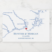 Kennebunkport Maine Wedding Mini Fles Sparkling Wijnetiket (Enkel label)