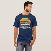Kennebunkport ME  Boating 70s Retro Boat T-shirt (Voorkant volledig)