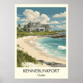Kennebunkport ME  Kuststrand Home Art Poster (Voorkant)