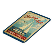 Kennebunkport Sailboot Vintage Travel Maine Magneet (Linkerzijde)