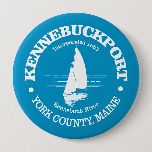 Kennebunkport (zeilboot) ronde button 4,0 cm (Voorkant)