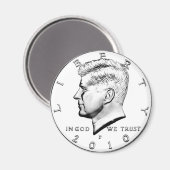 KENNED HALF DOLLAR MAGNEET (Voorkant / Achterkant)