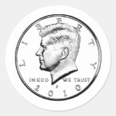 KENNED HALF DOLLAR RONDE STICKER (Voorkant)