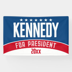 Kennedy 2024 - rood wit blauw eenvoudig modern spandoek