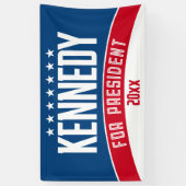 Kennedy 2024 - rood wit blauw eenvoudig modern spandoek (Verticaal)
