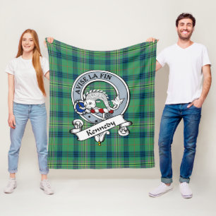 Kennedy Ancient Clan Badge Tartan Plaid Fleece Deken