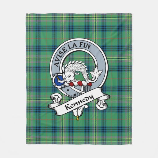 Kennedy Ancient Clan Badge Tartan Plaid Fleece Deken (Voorkant)