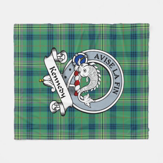 Kennedy Ancient Clan Badge Tartan Plaid Fleece Deken (Voorkant (Horizontaal))