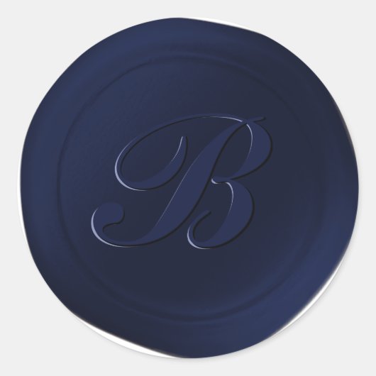 Kennedy Blauw 1 Letter Monogram Wax Seal Stickers (Voorkant)