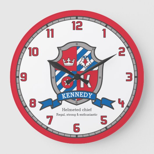 Kennedy boys noemden heraldry messghts shield grote klok (Voorkant)