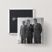 Kennedy Brothers, John, Ted, Robert Vierkante Button 5,1 Cm (Voorkant /achterkant)